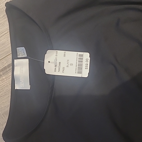 Womens black dress with rouching - Picture 2 of 3